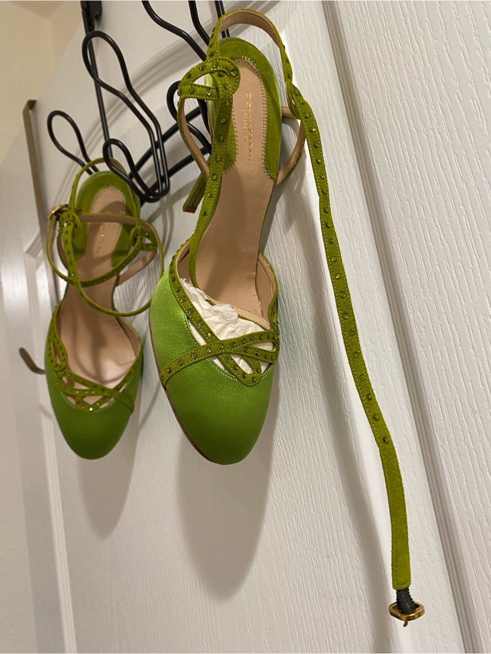 Donna Karan Lime Green Lace-Up Heels - Picture 3 of 7